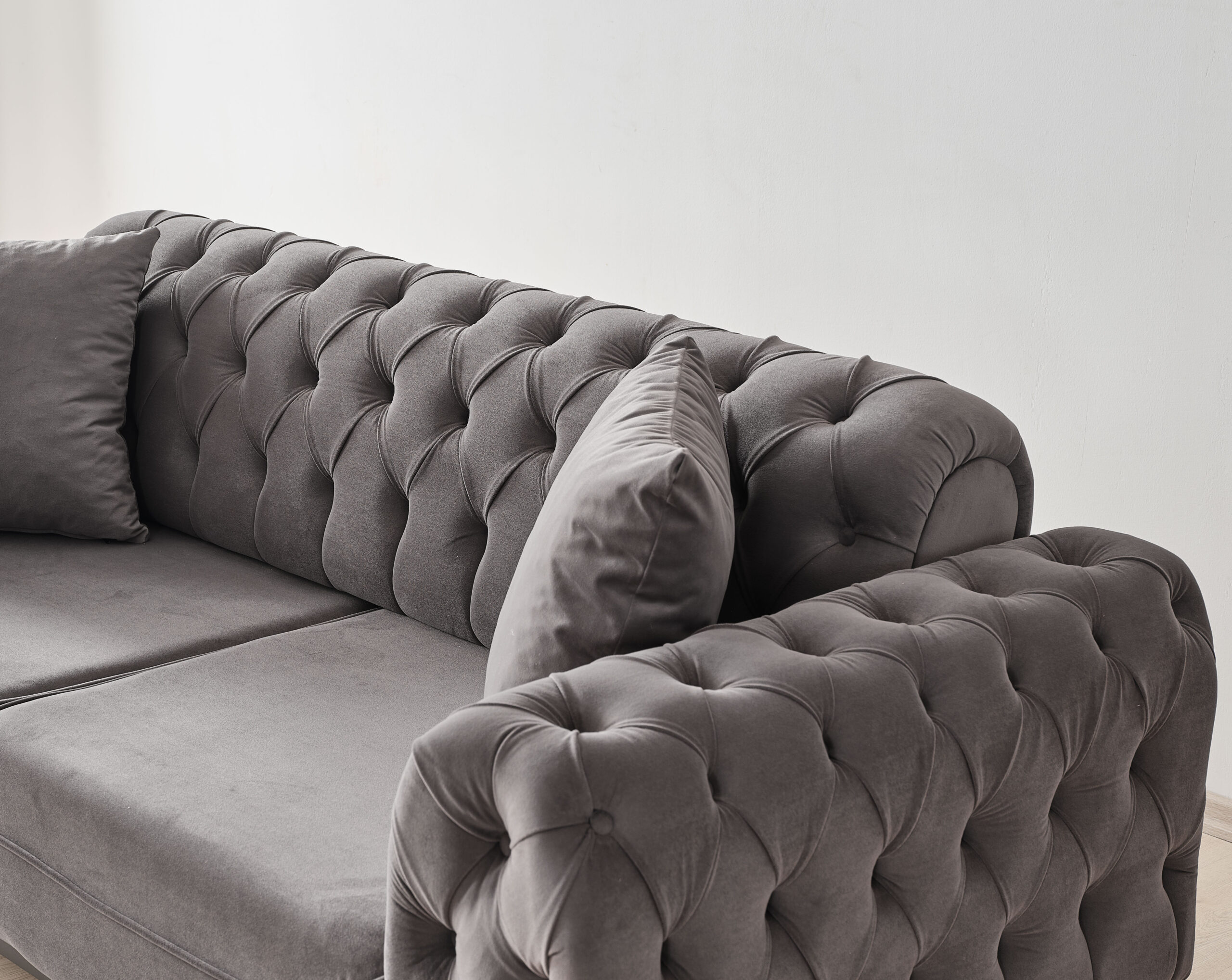 Chesterfield Sofa Set (Grey) – Emporium Furniture